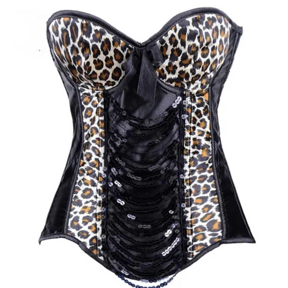 MUSIC LEGS* side hook/eye, corset back adjustable lace up, boned padded bustier